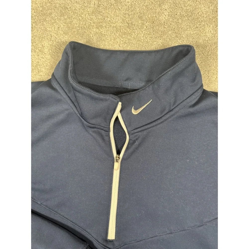NikeGolf Tour Performance Blue XL Long Sleeve 1/4 Zip Dri Fit Mock Active Pocket